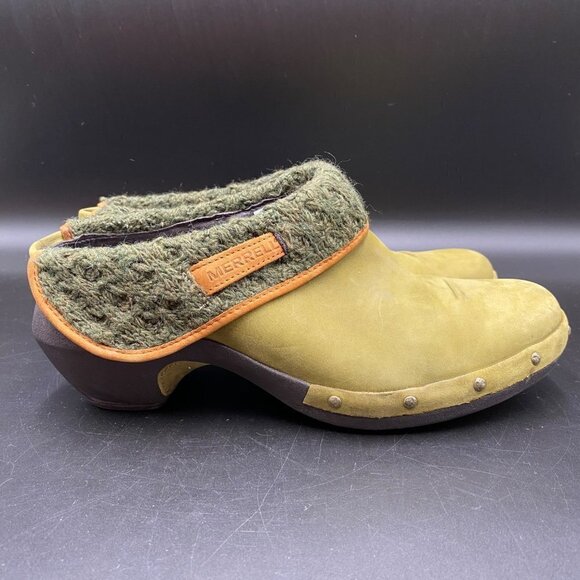 Merrell Luxe Knit Burnt Olive Clogs Women's Size 10 - Picture 5 of 11